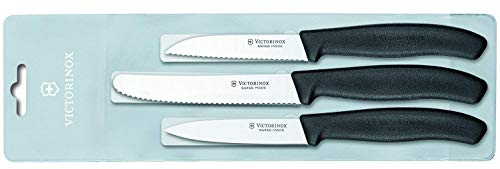 Victorinox Swiss Classic Gemüsemesser-Set, 3-tlg., 2 x Gemüsemesser Wellenschliff, 1 x Gemüsemesser Gerader Schliff