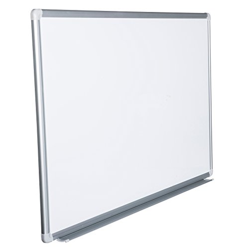 Whiteboard Magnettafel mit Alurahmen und großer Stiftablage, in 10 Größen, schutzlackiert magnethaftend, mit Montagematerial, Fachhandelsqualität, Größe:90x60 cm