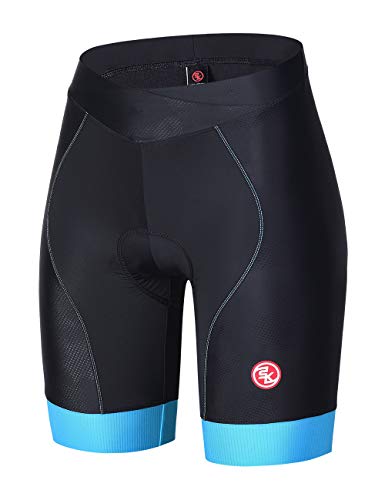 Souke Sports Damen Radhose Kurz 4D Gepolstert Mountainbike Shorts Atmungsaktiv Radhose Damen mit Rutschhemmendem Beingreifer
