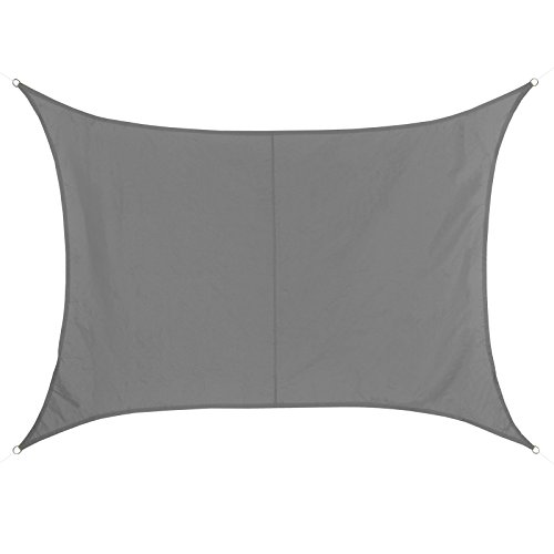 BB Sport Sonnensegel rechteckig 3m x 4m wetterbeständig wasserabweisend Sonnenschutz 100% PES Sichtschutz Windschutz Tarp, Granit