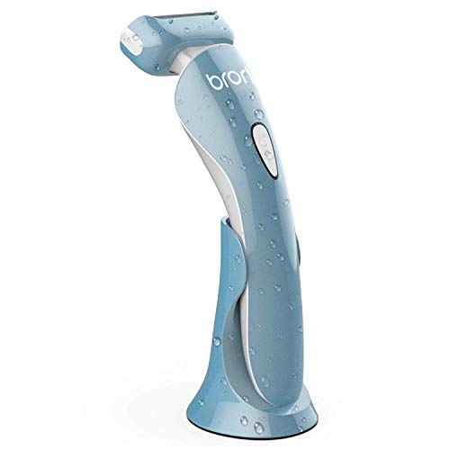 Brori Elektrischer Rasierer Damen - Nass und Trocken Wiederaufladbar Lady Shaver Elektrisch Elektrorasierer Trimmer für Frauen Beinen Achseln Intimbereich Bikinizone Kabelloser Wasserfest mit licht