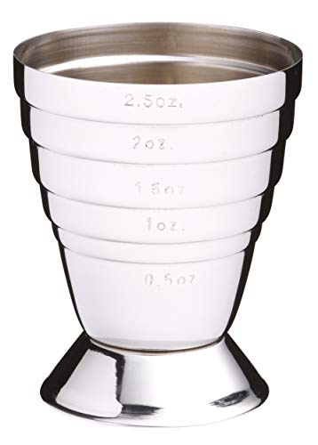 Bar Craft Barmaß Luxe Lounge aus Edelstahl in Silber, 12 x 17 x 22 cm