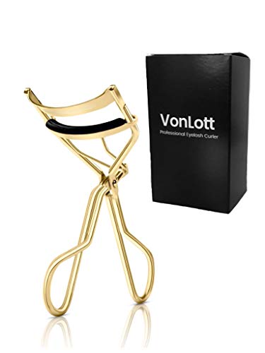 Professionelle Wimpernzange VonLott aus Edelstahl, das Make-up Tool für perfekt geschwungene Wimpern (Gold)