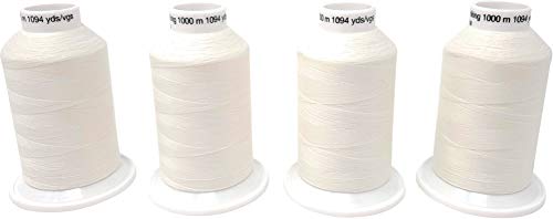 Gütermann Miniking Set Nähgarn Overlock-Garn Coverlockgarn 4 Konen Je 1000m (0800 Weiß)