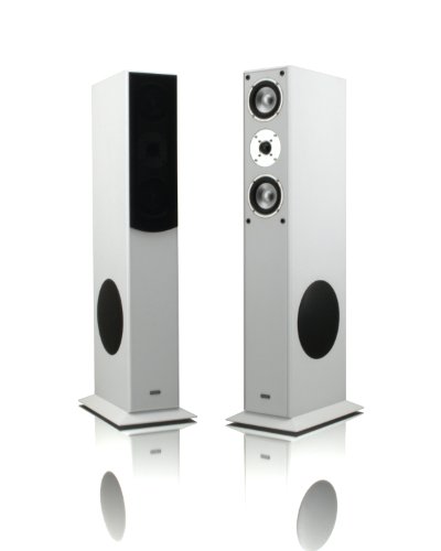 1 Paar Standlautsprecher Mohr SL15 weiss Lautsprecherboxen, HiFi Klang zum guenstigen Preis, elegante HiFi Standboxen aus Holz, als Stereolautsprecher oder Heimkinolautsprecher geeignet