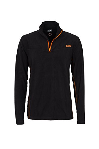 Gregster Herren Fleecepullover in schwarz | Pullover aus Fleece bestens geeinet als Sportpullover oder Skipullover | Pulli zum Skifahren / Sweatshirt / Outdoor Fleeceshirt mit hohem Kragen in Größe L