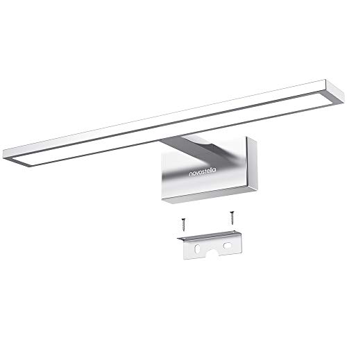 Novostella LED Spiegelleuchte 15W Badleuchte Verchromte Aluminiumlegierung 6000K IP44 wasserdicht LED Schminklicht 1200lm 40CM, sicher zu benutzen CE und RoHs zertifiziert (400x125x60mm), Neutrahlweiß