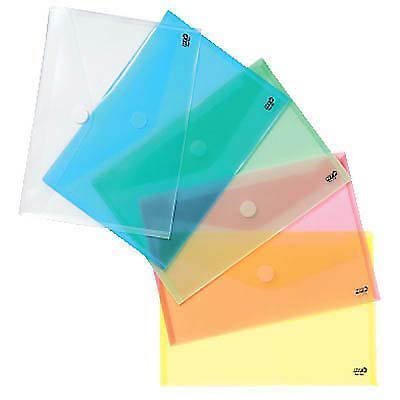 A4quer Transparente Taschen, verschiedene Farben, 10 Stück