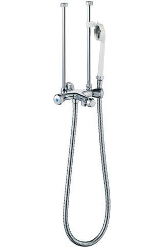 Ideal Standard B2222AA 2-Griff-Badearmatur Niederdruck leichte Ausführung mit Brauseset, verchromt