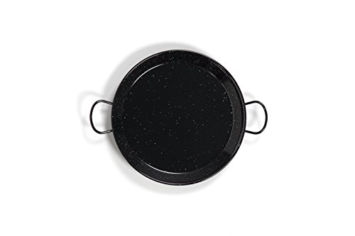 La Valenciana Pfanne 10 cm, emaillierter Edelstahl, Paella-Pfanne, Schwarz