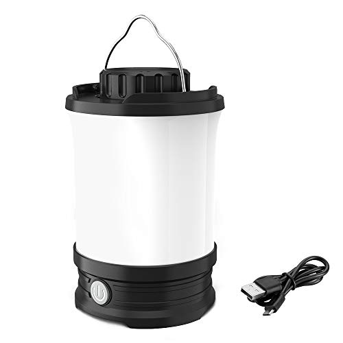 Hoteck Campinglampe, LED Camping Laterne IPX5 wasserdicht, Wiederaufladbare Campingleuchte Outdoor Sports Lantern Gartenlaterne,4000mAh Power Bank 4 Licht Modi für Stromausfällen, Wandern,Camping
