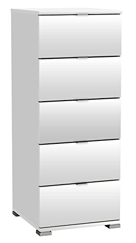 Kommode weiß B 40 H 102 Hochkommode Schrank Schubladenkommode Aufbewahrung Mehrzweckschrank Kinderzimmer Jugendzimmer Schlafzimmer