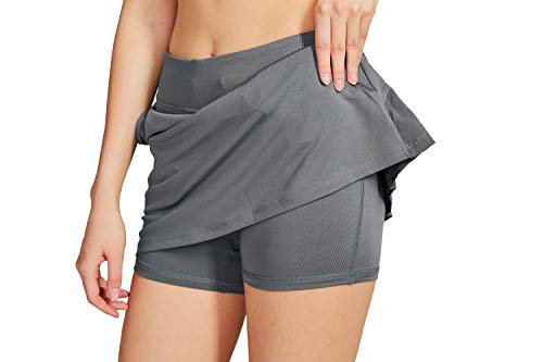 HonourSport Damen Kurz Skort Sport Rock Tennisrock mit Innenhose