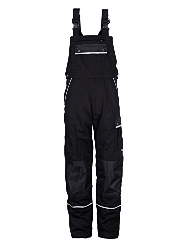 TMG Herren Latzhose für Mechaniker - strapazierfähig - Schwarz (W34 R/EU50)