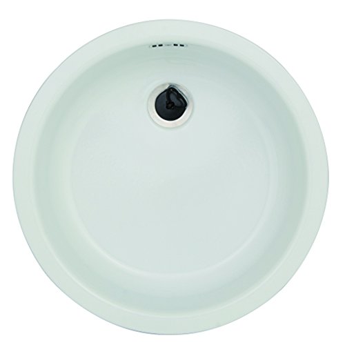 Rieber Einbauspüle E 39 weiss Küchenspüle MADE IN GERMANY korrosionsbeständig & lichtecht Emaillierte Spüle 1 Rundbecken Durchmesser 451 mm ohne Abtropffläche Spülbecken