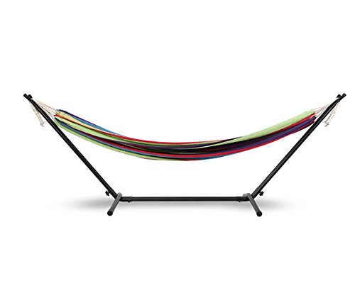 Sekey Hängemattengestell Komplettset, Doppel Baumwolle Hängematte mit Hängemattengestell, 270 cm