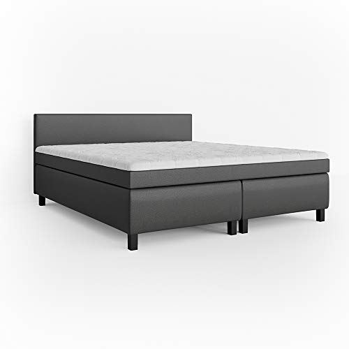 Vicco Boxspringbett 180x200cm Doppelbett Hotelbett Ehebett Federkernmatratze Komfortschaum-Topper