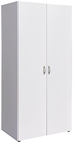 Stella Trading Base  2-türiger Kleiderschrank, Holz, weiß, 52 x 80 x 177 cm