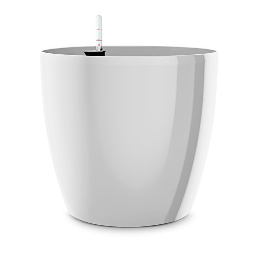 Emsa Blumenkübel für den Innenbereich, Selbstbewässerungssystem, Ø 25 cm, Weiß, Casa Brilliant, 517563