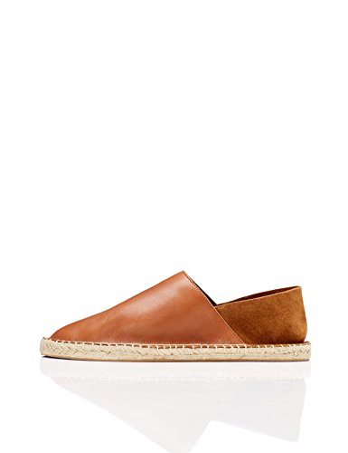FIND Damen Espadrilles aus Leder, Braun (Tan), 38 EU