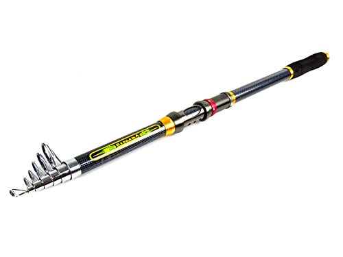 SeMa Sports & Outdoor Teleskop Angelrute aus Carbon mit weichem Griff - 3,60m Länge
