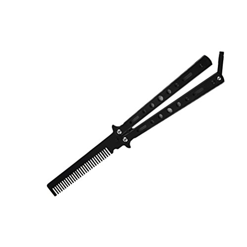 ULTNICE Praxis-Kamm Butterfly-Messer, Kamm-Trainer für Anfänger, Schwarz