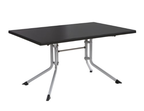Kettler Boulevard Klapptische Advantage Gartentisch klappbar - Garten-Klapptisch - robuste Tischplatte aus Kettalux-Plus-Kunststoff - hochwertige Gartenmöbel - 140 cm x 95 cm - silber/anthrazit