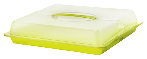 Rotho 1748305070 Partybutler-/Container John XL mit Deckel und Tragegriff, BPA- und schadstofffrei, transparent / grün, Plastik, circa 47.5 x 39 x 9.8 cm