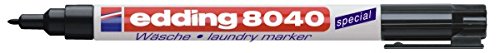 edding 8040 Wäschemarker - Schwarz - Permanentes Beschriften von Textilien und Kleidung - Waschfest und kochfest bis 95 Grad Celsius
