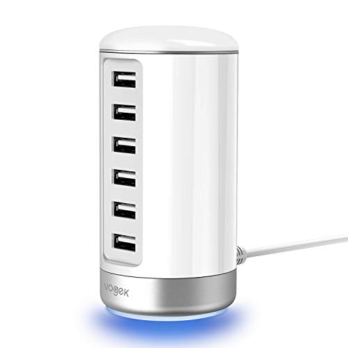 USB Ladegerät, Vogek 6 Port USB Ladegerät Multi-Port USB Ladestation mit Smart Technologie für Android Apple iPhone 7 Plus iPad Pro/Air 2 LG G5 Samsung Galaxy S8 / S7 / S6 / Edge / Plus / Note usw