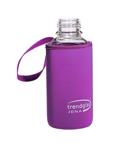 Trendglas Jena Flaschenhülle/Neopren-Schutzhülle/Thermohülle, violett - für Glasflasche, 500 ml