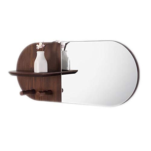 Spiegel Kapsel Badezimmerspiegel - kreative Wandspeicher Wand hängen Wandrahmen Wohnzimmer Dekoration Veranda Aufbewahrungsrahmen Schlüsselhalter (Farbe : Walnut Color)