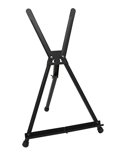 Paintersisters Tischstaffelei Alu schwarz, Displaystaffelei, Bildhalter für Keilrahmen, Leinwand, Schule und KIGA (Menge 1)