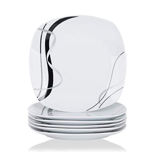VEWEET Porzellan Speiseteller 'Fiona' 6-teilig Set | Durchmesser 24,7 cm | Ergänzung zum Tafelservice 'Fiona' | Essteller für 6 Personen