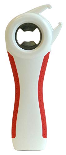 culinario Multi-Öffner 5in1 - Universalöffner, Dosen- Flaschen-, Schraubdeckelöffner, weiß/rot