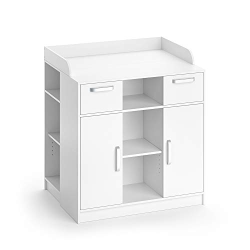 VICCO Wickeltisch Kommode ANNA weiß Baby Wickelregal Babymöbel Wickeltisch * extra tief für viel Stauraum - stabile Konstruktion *