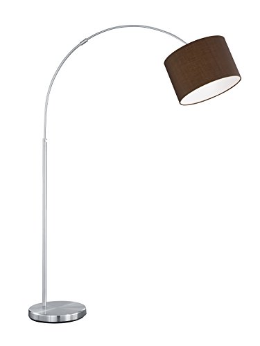 lightling modern Deckenleuchte in nickel matt, Stoffschirm anthrazit, 5 x E27 max. 60W, ø 65 cm, Höhe: 17 cm