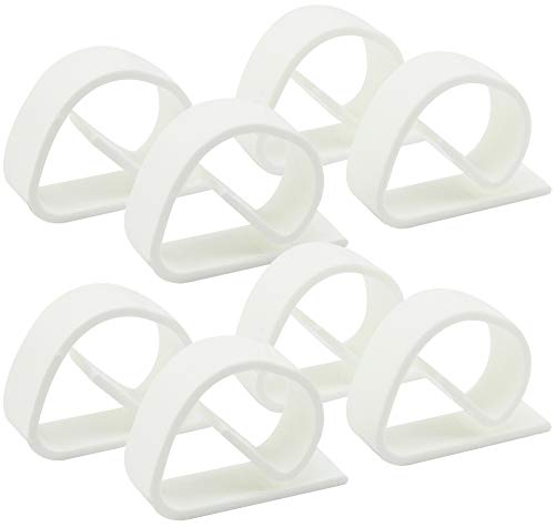 com-four 8X Tischtuchklammern aus bruchfestem Kunststoff in weiß, Tischdeckenbeschwerer, Tischdeckenhalter Made in Germany (08 Stück)