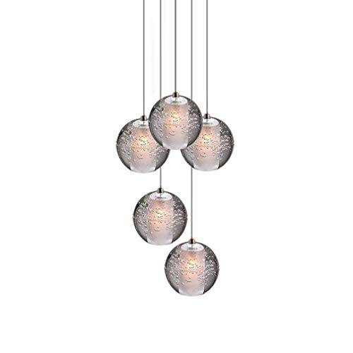 LED Modern Pendelleuchte, K9 Kristall Kugel Kreative Kronleuchter, Hochwertigem Innen Dekoration Hängelampe, Schön Wohnzimmer Leuchte Schlafzimmer Lampe Restaurant Lichter 5* G4 (5-Flammig)