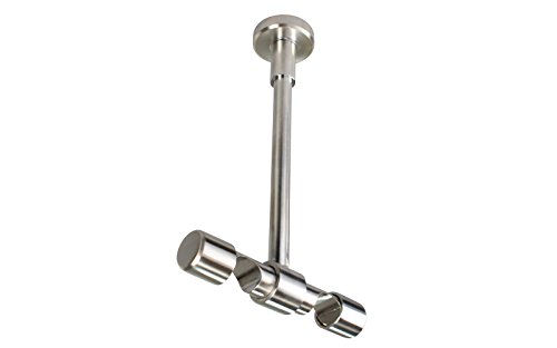Deckenträger 2-läufig für 20 mm Gardinenstangen aus Metall Farbe Edelstahl