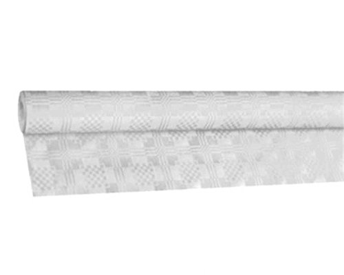Damasttischdecke Tischtuch aus Papier, gerollt 1,20m x 50m, weiß / Hochwertige Papiertischdecke mit Damastprägung - ideal für Hotels, Gastronomie, Restaurants, Eventveranstalter, Kantinen, Konfirmation, Kommunion, Feiern, Partys usw.