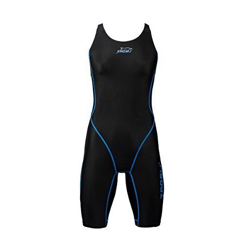 ZAOSU Wettkampf-Schwimmanzug Z-Black - Badeanzug für Mädchen und Damen, Größe:176 / 36, Farbe:schwarz/blau