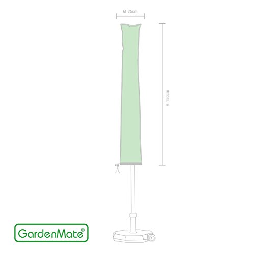 GardenMate Schutzhülle für Sonnenschirme und Wäschespinnen - Höhe 150cm Ø 25cm - Premiumqualität aus 120gsm PE Gewebe