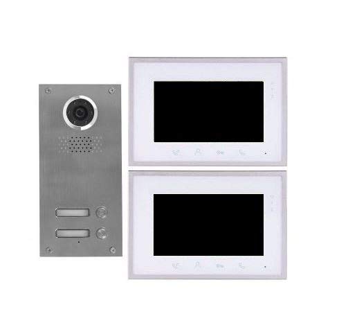 2 Draht 2-Familienhaus Video Türsprechanlage Gegensprechanlage mit 7 '' Monitor