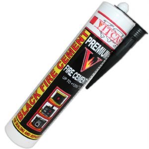 Feuerzement, hitzebeständig bis 1250 °C, für Kamin, Ofen, Boiler usw, 310 ml, Farbe: Schwarz