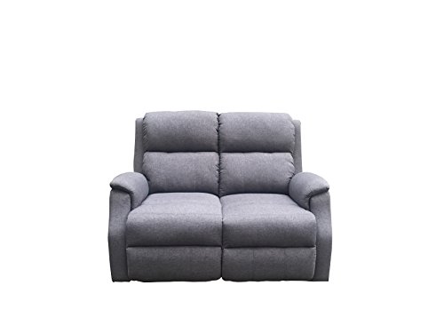 AVANTI TRENDSTORE - Alina - Relaxsofa in Mikrofaser grau mit integrierter Liegefunktion, in 2 verschiedenen Größen verfügbar (129x97x90 cm (2 Sitzplätze))