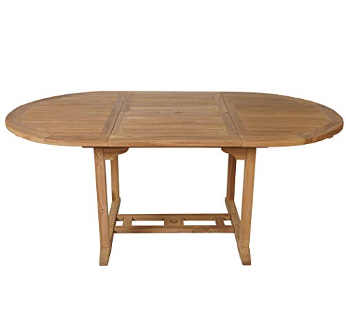KMH, Ausziehbarer Teak Gartentisch (120-180 x 100cm) (#102111)
