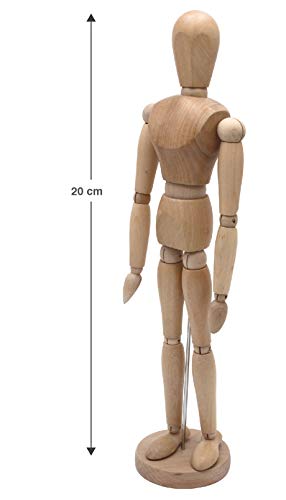 Meister Gliederpuppe 20 cm Hoch aus Feinem Samakholz FSC, Mannequin - Zeichenpuppe - Modellpuppe