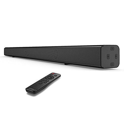 Bluetooth TV Soundbar, MindKoo 3D Surround Sound Effekt Sound bar Lautpsrecher für TV Geräte (mit 4 Lautsprecher, Bluetooth, 32 Zoll, 2.0 Kanal)