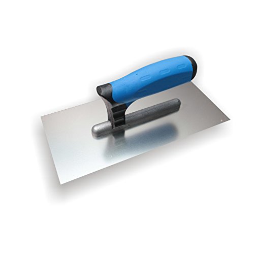 DEWEPRO Glättekelle - Glättkelle - Glattkelle - Traufel mit Edelstahlblatt - 270x130 mm - PROFI Modell - Aufziehglätter